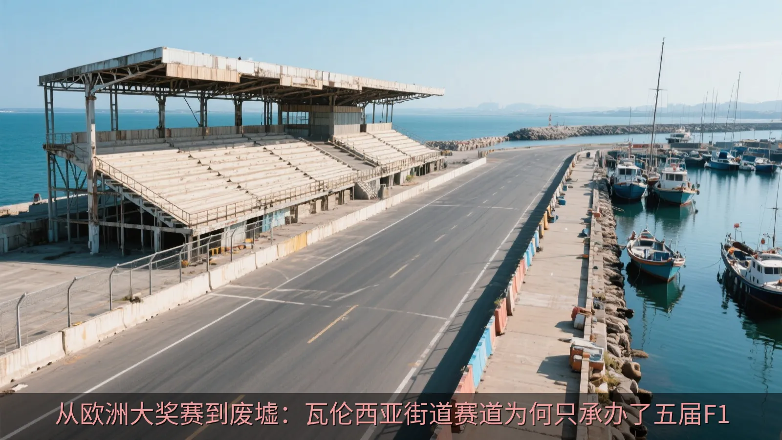 港口街道赛道遗留的护栏与路缘石